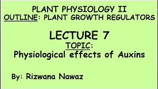 Physiological effects of Auxins by Rizwana Nawaz [upl. by Monreal]