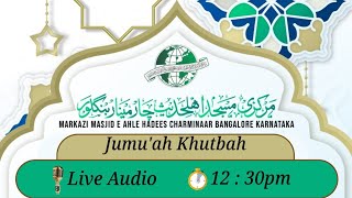 Jumuah Khutbah by Shaykh Abdul Azeem Madani Markazi Masjid Charminar is live [upl. by Alih706]