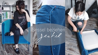 Sessel neu beziehen DIY VelvetSamt Trend Jestil [upl. by Susanna594]