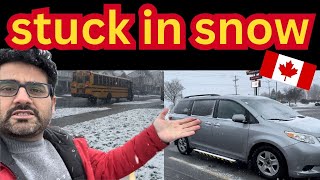 Driving in Snowstorm in Canada Car Slips [upl. by Deina900]