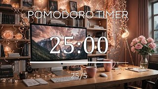 255 Pomodoro Timer 💐 Guitar  Frequency for Relaxing Studying and Working 💐 [upl. by Atrice]