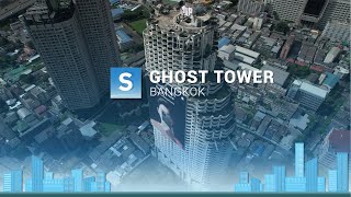 Bangkok Highrise Ghost Tower aka Sathorn Unique Tower Aerial 4K Drone View [upl. by Ahsit]