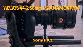 The Helios 442 58mm f2  Great Joy 135x Anamorphic adapter on SonyFX3 proresraw  Lens test [upl. by Tews410]