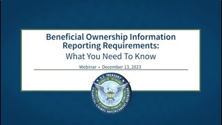 Beneficial Ownership Information Reporting Requirements What You Need to Know [upl. by Nikkie135]