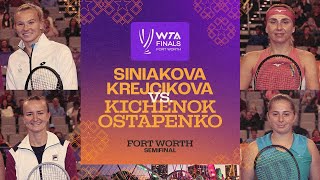 SiniakovaKrejcikova vs KichenokOstapenko  2022 WTA Finals Semifinal  Match Highlights [upl. by Rinaldo283]