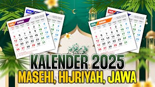 Kalender 2025 Masehi Hijriyah Jawa [upl. by Nerrawed]