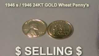 24kt GOLD Plated Wheat Penny 1946 S  1946 [upl. by Palmer]