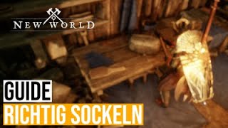 Sockel Edelsteine  Gem herstellen und nutzen Waffen amp Rüstung  Guide New World Deutsch German [upl. by Aramois]