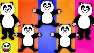 Sing Along Five Little Pandas Jumping On The Bed  More Nursery Rhymes amp Kids Songs [upl. by Anamor]