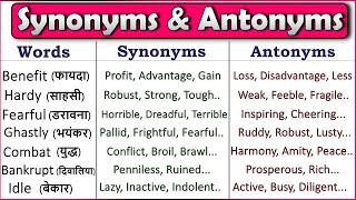 Synonyms and Antonyms  Most Useful Synonyms and Antonyms  English Vocabulary 2021 [upl. by Etezzil53]