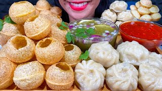 ASMR PANI PURI CHICKEN MOMO MUKBANG MASSIVE Eating Sounds [upl. by Rehtul]