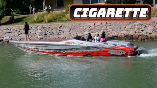 Cigarette 42x Powerboat with Twin BigBlock Mercury Racing Charged V8 Engines [upl. by Judon]