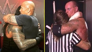 10 WWE Backstage Emotional Moments  Roman Reigns The Rock Undertaker amp More [upl. by Hedy961]