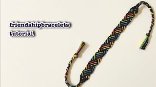 How to make friendship bracelet〜colorful stripe pattern〜カラフル斜め編みミサンガの編み方 [upl. by Inoliel192]