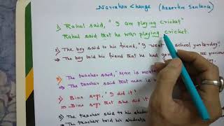 Narration Change of Assertive Sentences Examples [upl. by Idolah]