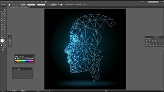 Adobe Illustrator  Luminous polygonal mesh face [upl. by Yanaton]