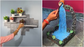 Creative DIY Home Decor Floating Shelves and Miniature Waterfall Fountain [upl. by Cavanaugh]