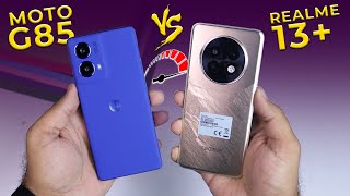 Moto G85 5g Vs Realme 13 5g Full Comparison  Speed Test amp Camera Test  HindiUrdu [upl. by Stockmon]