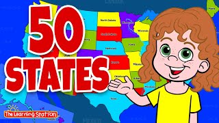 50 States ♫ Rhyming and In Alphabetical Order ♫ Childrens Song by The Learning Station [upl. by Av645]