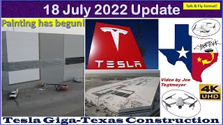 Tesla Gigafactory Texas 18 July 2022 Cyber Truck amp Model Y Factory Construction Update 0735AM [upl. by Anirda]