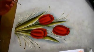 COMO PINTAR TULIPAS  HOW TO PAINT TULIPS  parte 3 de 3 [upl. by Meuse978]