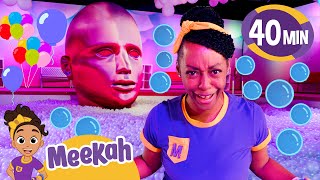 The Ultimate Ball Pit Meekah Visits BUBBLE WORLD  Educational Videos for Kids  Blippi and Meekah [upl. by Aivatra72]