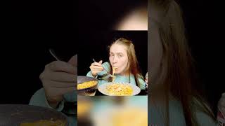 AsmrMukbangCreamy Pasta with ShrimpTasty Homemade Pasta mukbang eattingsounds asmr pasta [upl. by Lehsreh]