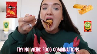 TRYING WEIRD FOOD COMBINATIONS FOR 24 HOURS [upl. by Enyrhtac542]