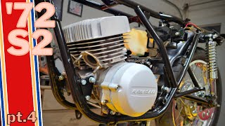 1972 Kawasaki S2 350 Restoration  Part 4 [upl. by Ribaudo406]