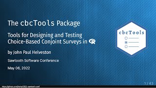 The cbcTools Package Tools for Designing and Testing ChoiceBased Conjoint Surveys in R [upl. by Hubble]