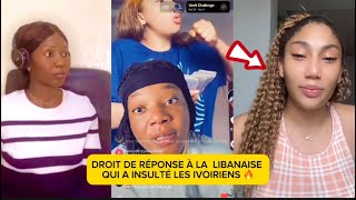 🚨🚨DROIT DE RÉPONSE À LA LIBANAISE QUI A INSULTÉ KES IVOIRIENS [upl. by Etnuahc439]