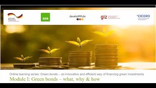 Green bond online learning series – Module 1 Green bonds – what why amp how [upl. by Ahcropal]