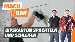 Gipskarton spachteln und schleifen  OBI [upl. by Antipas]