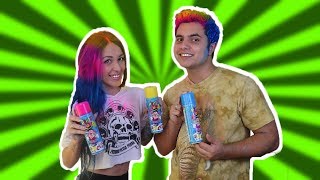 DESAFIO COLORINDO O CABELO COM 3 CORES  3 COLOR OF HAIR DYE CHALLENGE   Maloucos [upl. by Moll]