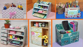 6 SIMPLE DIY ORGANIZERS FOR STORAGE FROM CARDBOARD BOXES HANDMADE CRAFT FROM CARDBOARD BOXES [upl. by Asilegna]