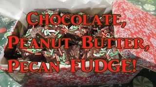 Chocolate Peanut Butter Pecan FUDGE [upl. by Inimod]