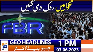 Geo News Headlines 1 PM  Order withholding of salaries  3rd June 2023 [upl. by Whitelaw]