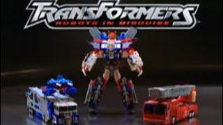 Transformers robots in disguise Omega prime commercial RID ultra Magnus Optimus combining tv advert [upl. by Batruk]