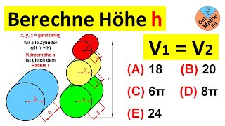 Berechne Höhe h  Zwei Strohmänner mit gleichem Volumen  Radius r  Körperhöhe h [upl. by Conah]