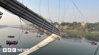 Morbi bridge collapse leaves dozens dead in India  BBC News [upl. by Clarine]