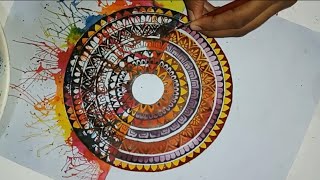 How to draw watercolor Mandala Art  mosthra nirmana [upl. by Jen997]