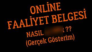 Faaliyet Belgesi Nasıl Alınır  Hemen Online [upl. by Lira]