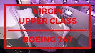 VIRGIN ATLANTIC UPPER CLASS CABIN  BOEING 747  LGW  MBJ [upl. by Enailil]