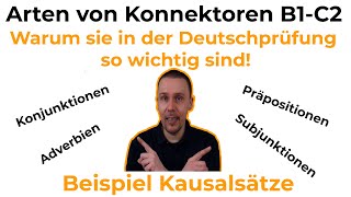 Arten von Konnektoren B1C1 und warum sie in der Deutschprüfung so wichtig sind  Kausalsätze [upl. by Adnarb]