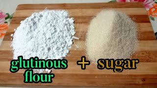 GLUTINOUS RICE FLOUR AT ASUKAL PAGSAMAHIN PATOK NA NEGOSYOPANLASANG PINOY RECIPE [upl. by Learrsi]