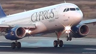 Smoothest A320 Landing Cyprus Airways A320232 at Larnaca Intl  ATC Tower View [upl. by Alaekim91]