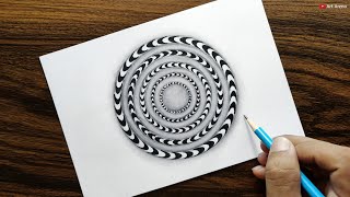 Moving Illusion drawing for beginners  step by step [upl. by Irbua]