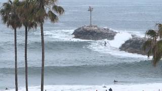 Newport Beach CA CDM Beach 57ft Surf Red Flag 6713 [upl. by Vasili]