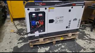 Genset 20 KVA 3 phase TSUZUMI JAPAN diesel Silent type TDG 20000 SDV [upl. by Hoskinson]