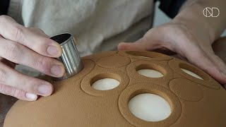 판작으로 만드는 도자기 바구니  Making a ceramic basket ONDO STUDIO [upl. by Ocirederf]